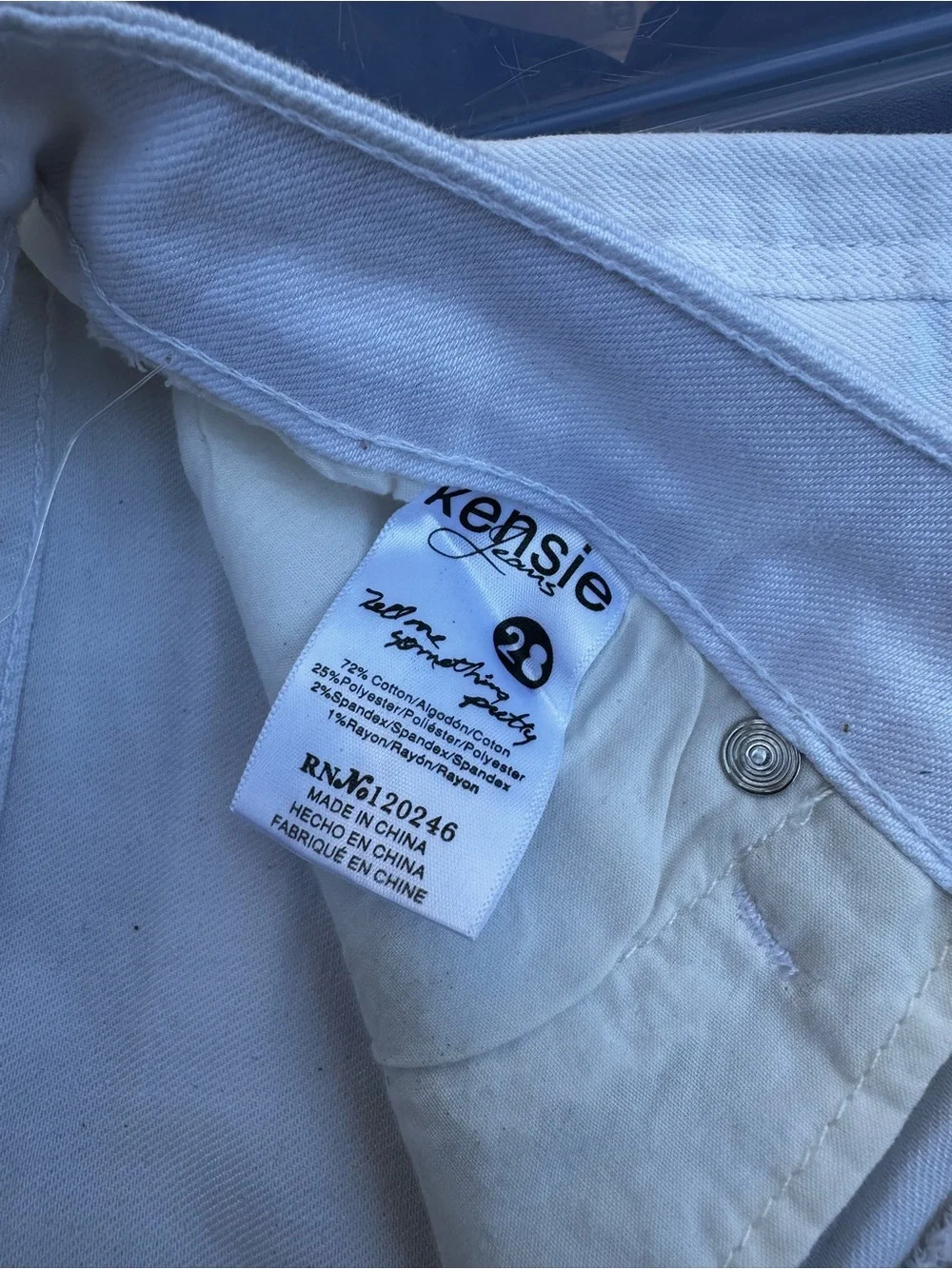 Kensie White Cuffed Denim Bermuda Shorts